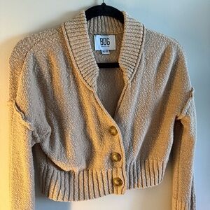 Urban Outfitters Tan Cropped Cardigan Sweater